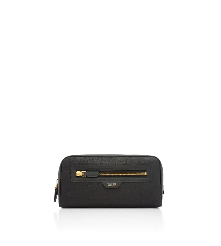 GRAIN LEATHER SMART WASH BAG BLACK online